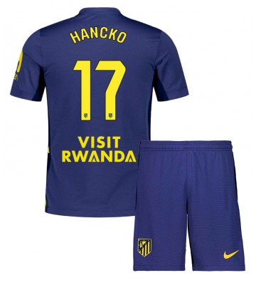 Atletico Madrid David Hancko #17 Udebanetrøje Børn 2025-26 Kortærmet (+ Korte bukser)